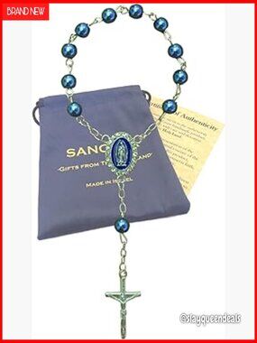 Handmade Travel Rosary with Medal and Crucifix, Pouch & Certificate